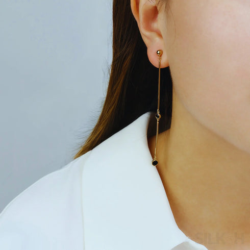 18k Gold Plated Sterling Silver Asymmetrical Dangle